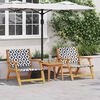 vidaXL Chaises de jardin avec table 3 pcs Noir et Blanc