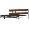 vidaXL Cadre de lit en m&eacute;tal sans matelas ch&ecirc;ne marron 183x213 cm