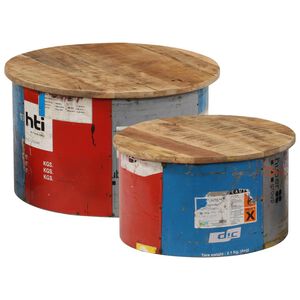 vidaXL Tables basses 2 pcs Bois solide de manguier