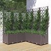 vidaXL Jardini&egrave;re avec treillis Marron 120x120x136 cm PP