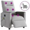 vidaXL Fauteuil de massage inclinable &eacute;lectrique gris nuage tissu