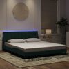 vidaXL Cadre de lit avec LED sans matelas Hanko vert fonc&eacute; 180x200 cm velours