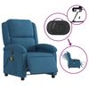 vidaXL Fauteuil inclinable de massage &eacute;lectrique bleu velours
