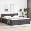 vidaXL Lit avec rangement et matelas Gris 160 x 200 cm Simili cuir