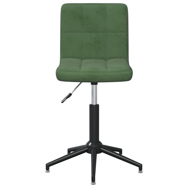 vidaXL Chaises pivotantes &agrave; manger lot de 2 Vert fonc&eacute; Velours