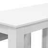 vidaXL Table de salle à manger et bancs 3 pcs Bois d'ingénierie Blanc
