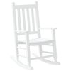 vidaXL Chaise &agrave; bascule enfants blanc bois de peuplier massif