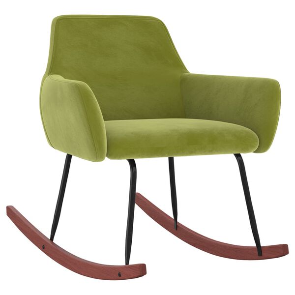 vidaXL Chaise &agrave; bascule Vert clair Velours