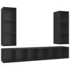vidaXL Meubles TV muraux 4 pcs Noir Bois d'ing&eacute;nierie