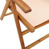 vidaXL Chaises inclinables de jardin lot de 8 beige tissu bois massif