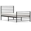 vidaXL Cadre de lit m&eacute;tal sans matelas avec pied de lit noir 80x200 cm