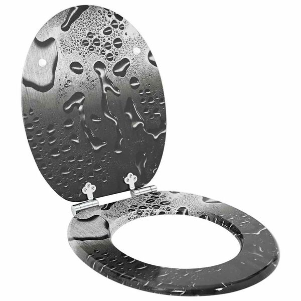 vidaXL Si&egrave;ge de toilette &agrave; fermeture douce Gris 44 x 38 cm Panneau MDF