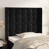 vidaXL T&ecirc;te de lit avec oreilles Noir 93x16x118/128 cm Velours