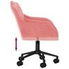 vidaXL Chaise pivotante de bureau Rose Velours