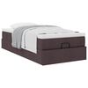vidaXL Cadre de lit ottoman avec matelas marron fonc&eacute; 100x200 cm tissu
