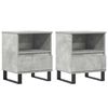 vidaXL Tables de chevet 2 pcs gris b&eacute;ton 40x35x50 cm bois d&rsquo;ing&eacute;nierie