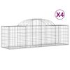 vidaXL Paniers &agrave; gabions arqu&eacute;s 4 pcs 200x50x60/80 cm Fer galvanis&eacute;