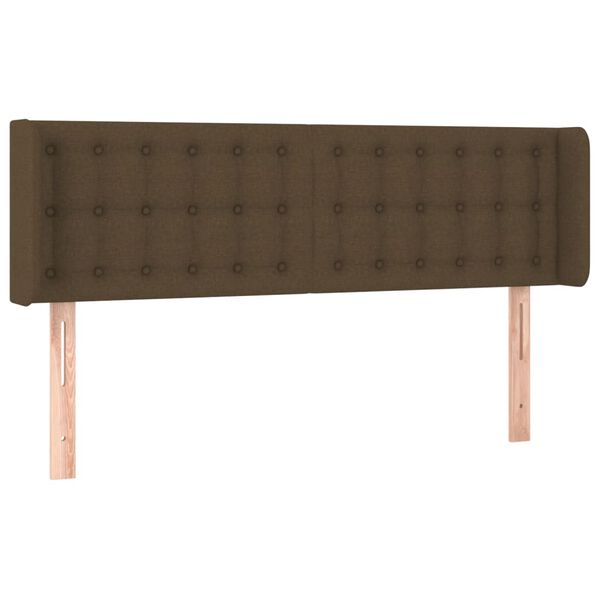 vidaXL T&ecirc;te de lit &agrave; LED Marron fonc&eacute; 147x16x78/88 cm Tissu