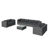 vidaXL Salon de jardin 9 pcs avec coussins R&eacute;sine tress&eacute;e Gris