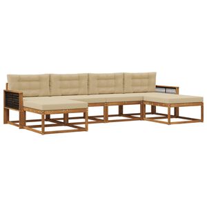 vidaXL Ensemble de canap&eacute;s d'ext&eacute;rieur 6 pcs Naturel et Beige
