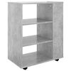 vidaXL Armoire &agrave; roulettes Gris b&eacute;ton 60x35x75 cm Bois d&rsquo;ing&eacute;nierie