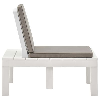 vidaXL Chaise de salon de jardin avec coussin Plastique Blanc