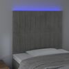 vidaXL T&ecirc;te de lit &agrave; LED Gris clair 90x5x118/128 cm Velours