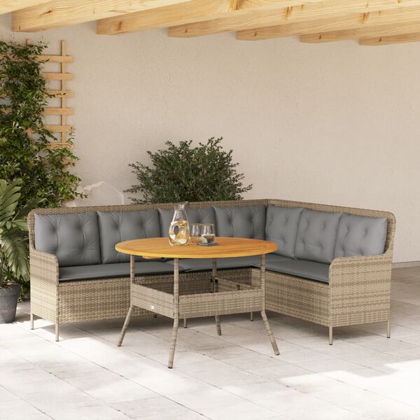 vidaXL Salon de jardin avec coussins 2 pcs beige r&eacute;sine tress&eacute;e