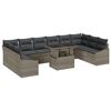 vidaXL Ensemble de Canap&eacute;s avec coussin 11 pcs Gris polyrotin