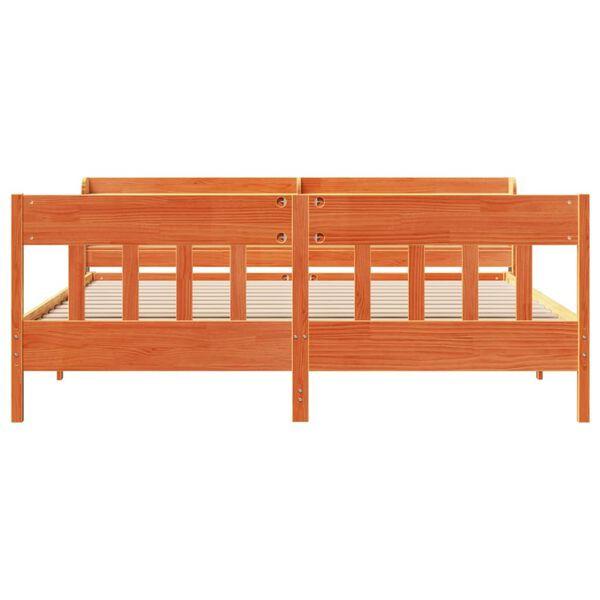 vidaXL Cadre de lit sans matelas cire marron 200x200cm bois pin massif
