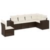 vidaXL Salon de jardin avec coussins 6 pcs marron résine tressée