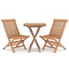 vidaXL Ensemble &agrave; manger de jardin 3 pcs Bois de teck massif