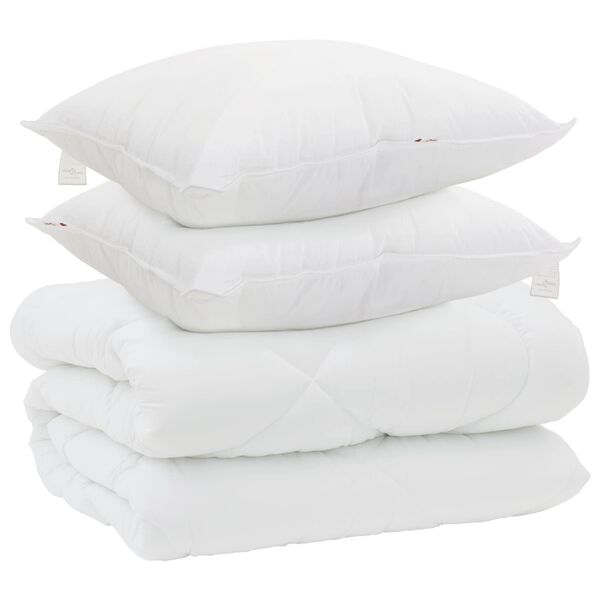 vidaXL Duvet d'hiver avec oreiller 3 pcs Blanc Microfibre
