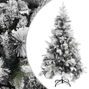 vidaXL Sapin de No&euml;l &agrave; flocons de neige et pommes de pin 195 cm PVC/PE