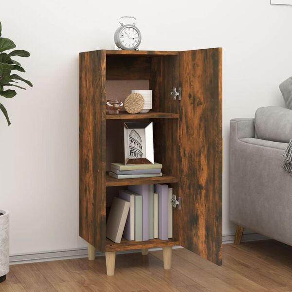 vidaXL Buffet Ch&ecirc;ne fum&eacute; 34,5x34x90 cm Bois d'ing&eacute;nierie