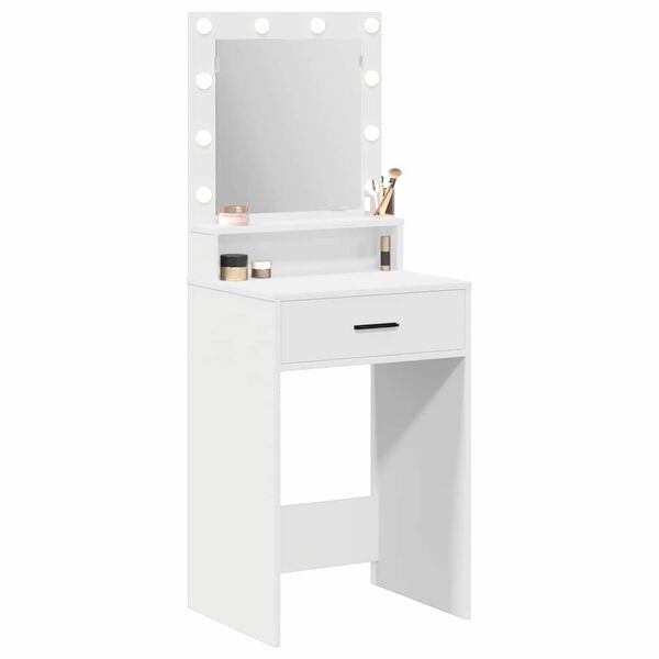 vidaXL Table de Toilette Blanc 50 x 41 x 135 cm Bois d'ing&eacute;nierie