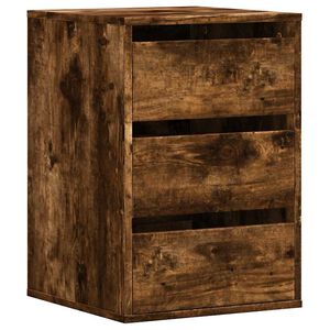 vidaXL Commode d'angle ch&ecirc;ne fum&eacute; 40x41x58 cm bois d'ing&eacute;nierie