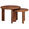 vidaXL Tables basses gigognes 2 pc Marron miel &Oslash; 50 x 40 cm
