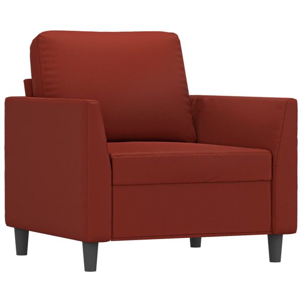 vidaXL Fauteuil avec repose-pied Rouge bordeaux 60 cm Similicuir