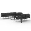 vidaXL Salon de jardin 8 pcs avec coussins Aluminium Anthracite