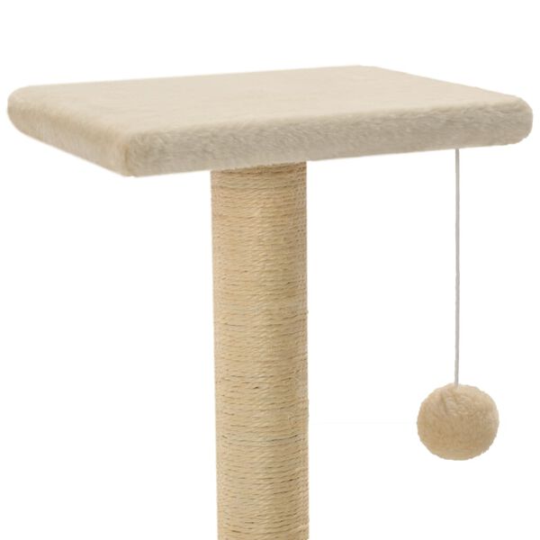 vidaXL Arbre à chat avec griffoirs en sisal 65 cm Beige