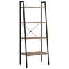 vidaXL &Eacute;tag&egrave;re sur pied 4 niveaux Marron fonc&eacute; et noir 56x35x140 cm