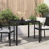vidaXL Table de jardin pour repas Noir 90 x 90 x 75 cm polyrotin