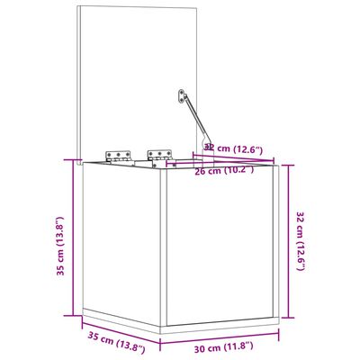 vidaXL Boîte de rangement sonoma gris 30x35x35 cm bois d'ingénierie