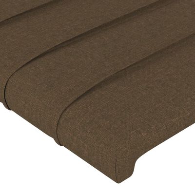 vidaXL Cadre de lit avec tête de lit Marron foncé 90x200 cm Tissu