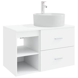 vidaXL Ensemble de mobilier de salle de bain 2 pcs Blanc