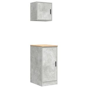vidaXL Armoires de garage 2 pcs gris b&eacute;ton bois d'ing&eacute;nierie
