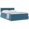 vidaXL Lit de Rangement avec matelas Bleu fonc&eacute; 140 x 200 cm Velours