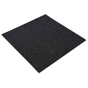 vidaXL Carreau de tapis Gris fonc&eacute; 50 x 50 cm 20 pc PP et Bitume
