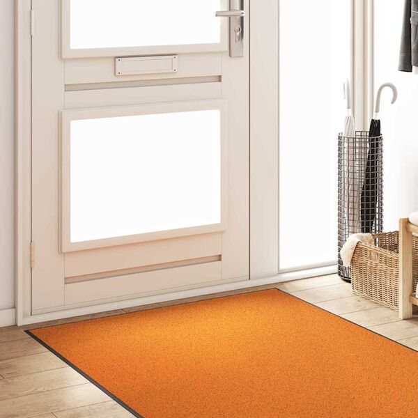vidaXL Tapis d'entr&eacute;e Orange et Noir 120 x 300 cm Polyamide et PVC